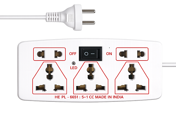 Power Strip 6Amp 3+1 3 Pin  